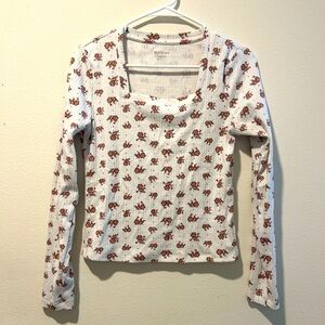 Old Navy Floral Long Sleeve Crop Top M